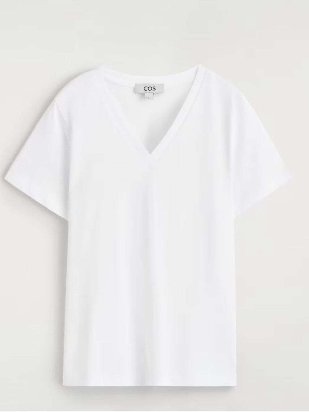 COS White V-Neck Short Sleeve Tee - Picture 2 of 3